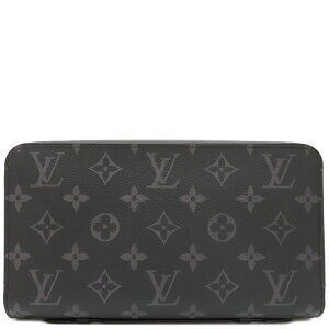 Louis Vuitton Zippy Long Wallet Monogram Canvas Eclipse Black Round Zip